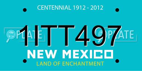 1ITT497 New Mexico License Plate