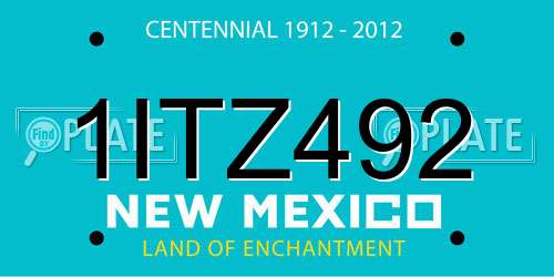 1ITZ492 New Mexico License Plate
