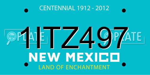 1ITZ497 New Mexico License Plate