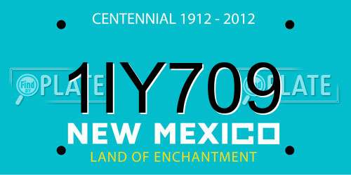 1IY709 New Mexico License Plate