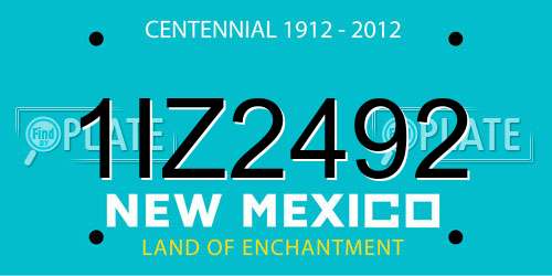 1IZ2492 New Mexico License Plate