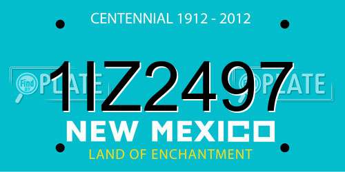 1IZ2497 New Mexico License Plate