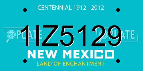 1IZ5129 New Mexico License Plate
