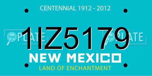 1IZ5179 New Mexico License Plate