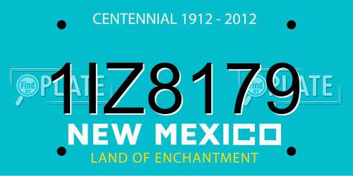 1IZ8179 New Mexico License Plate