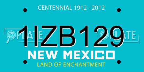 1IZB129 New Mexico License Plate