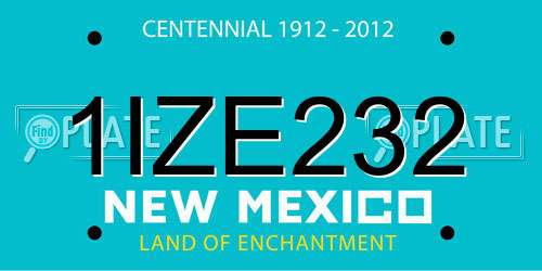 1IZE232 New Mexico License Plate