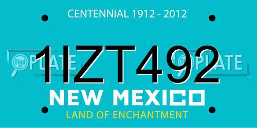 1IZT492 New Mexico License Plate