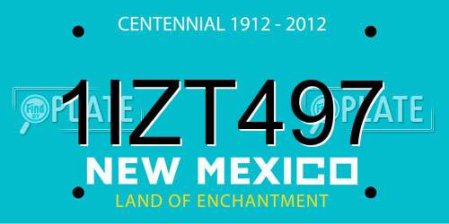 1IZT497 New Mexico License Plate