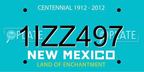1IZZ497 New Mexico License Plate