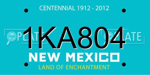 1KA804 New Mexico License Plate