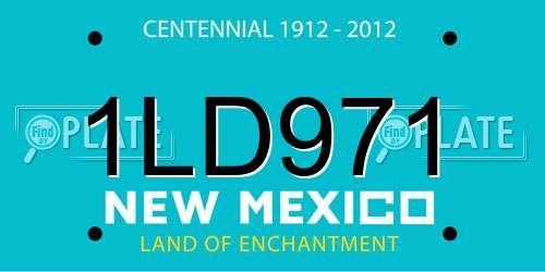 1LD971 New Mexico License Plate