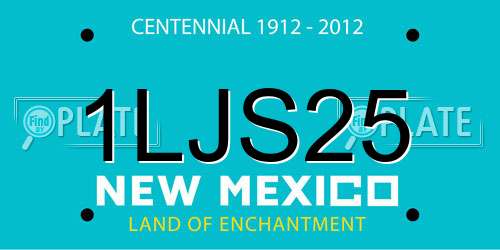 1LJS25 New Mexico License Plate
