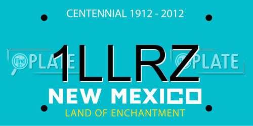 1LLRZ New Mexico License Plate