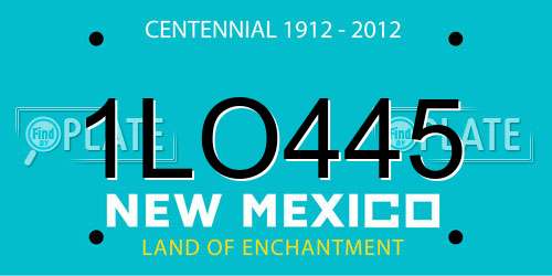 1LO445 New Mexico License Plate