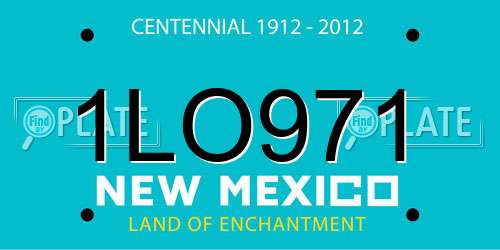 1LO971 New Mexico License Plate