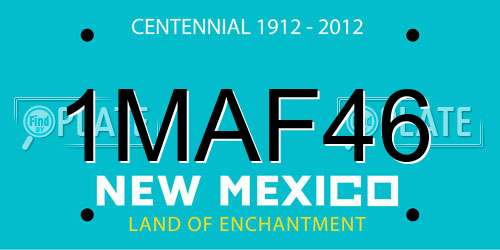 1MAF46 New Mexico License Plate