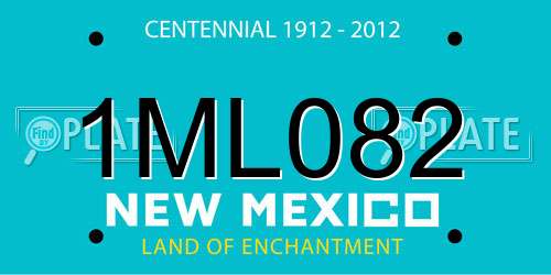 1ML082 New Mexico License Plate