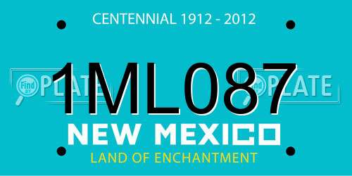 1ML087 New Mexico License Plate
