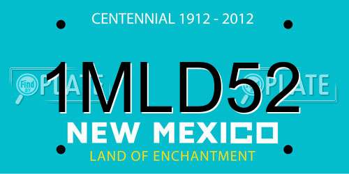 1MLD52 New Mexico License Plate