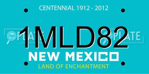 1MLD82 New Mexico License Plate