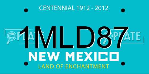 1MLD87 New Mexico License Plate