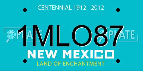 1MLO87 New Mexico License Plate