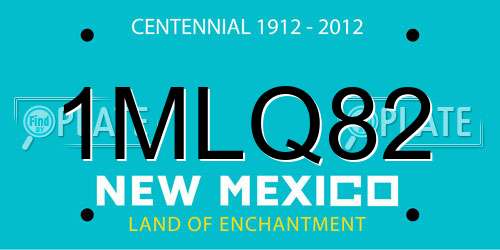 1MLQ82 New Mexico License Plate