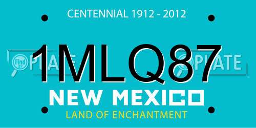 1MLQ87 New Mexico License Plate
