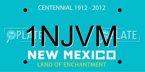 1NJVM New Mexico License Plate