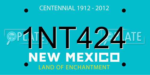 1NT424 New Mexico License Plate