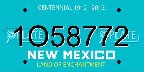 1O58772 New Mexico License Plate