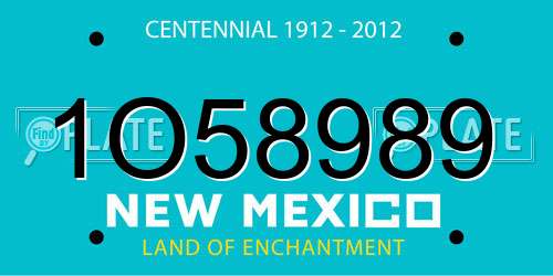 1O58989 New Mexico License Plate