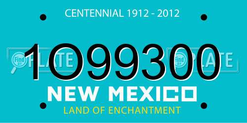 1O99300 New Mexico License Plate