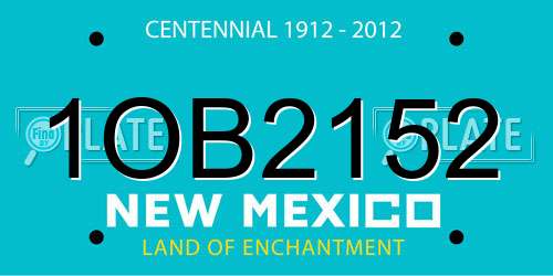 1OB2152 New Mexico License Plate
