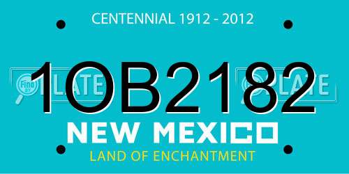 1OB2182 New Mexico License Plate