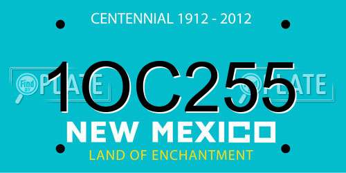 1OC255 New Mexico License Plate