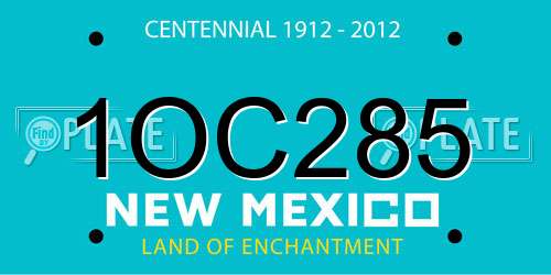 1OC285 New Mexico License Plate
