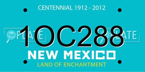 1OC288 New Mexico License Plate