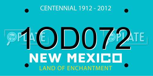 1OD072 New Mexico License Plate