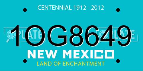 1OG8649 New Mexico License Plate