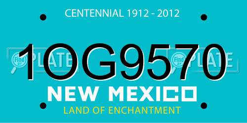 1OG9570 New Mexico License Plate