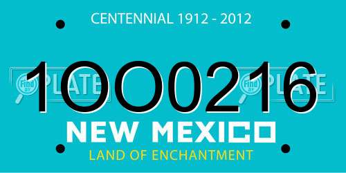 1OO0216 New Mexico License Plate