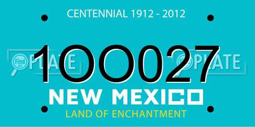 1OO027 New Mexico License Plate