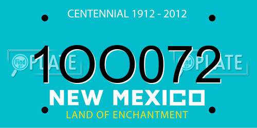 1OO072 New Mexico License Plate