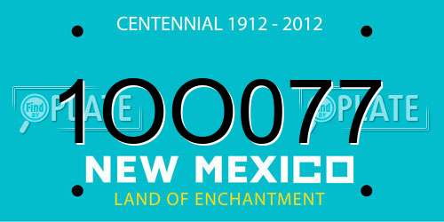 1OO077 New Mexico License Plate