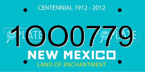 1OO0779 New Mexico License Plate