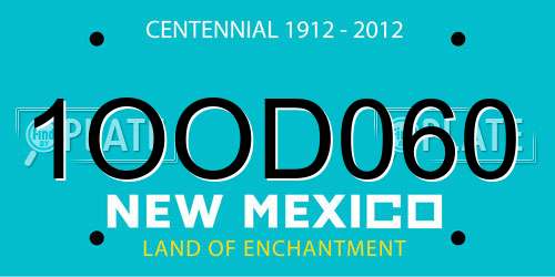 1OOD060 New Mexico License Plate