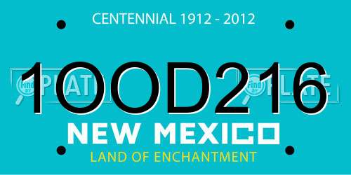 1OOD216 New Mexico License Plate