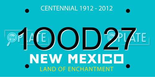 1OOD27 New Mexico License Plate